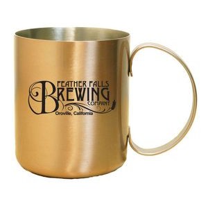 12 Oz. Stainless Steel Moscow Mule Mug w/ Built In D Handle, Copper Coated