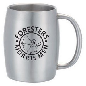 14 Oz. Double Stainless Steel Beer/ Coffee Mug with Built In Handle