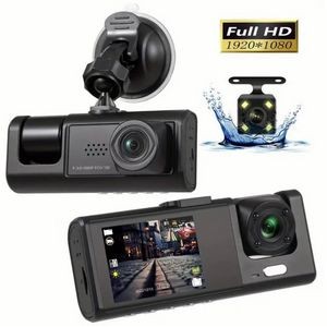 Car camcorder w/32G memory card, 1080P for front, interior and back 3 places recording