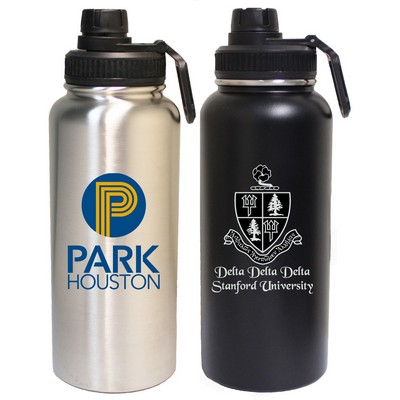 32 Oz. Stainless Steel Vacuum Insulated bottle with twist-on lid and carry loop