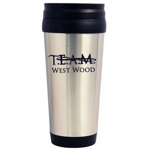 14 Oz. Silver Stainless Steel Travel Tumbler with Plastic Interior