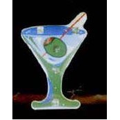 Martini Glass Flash Lapel Pin