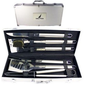 6 Piece Stainless BBQ Tool Set in Aluminum Case