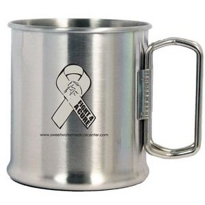 10 Oz. Stainless Steel Camping cup w/foldable handle