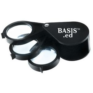 Triple 5x lens folding magnifier