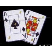 Playing Cards / Ace & Jack of Spades Flash Lapel Pin