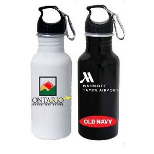 22 Oz. Aluminum Wide Mouth Water Bottle w/ Carabiner