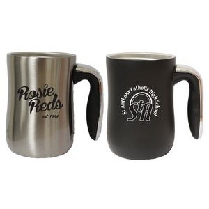 16 Oz. Double Wall Insulated Mug, Stainless Steel Interior/Exterior