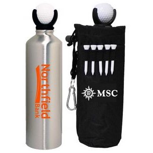 22 Oz. Stainless Steel Water Bottle with Golf Ball & Tees