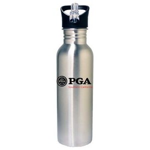 25 Oz. Stainless Steel Wide Mouth Water Bottle w/ Sip-thru Spout