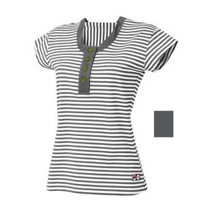 FILA Women's Marseille Striped Polo Shirt