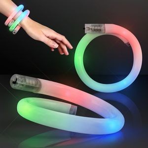 Tube Bracelets w/ Flashing Rainbow LEDs - BLANK