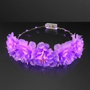 LED Violet Purple Glowing Flower Crown - BLANK