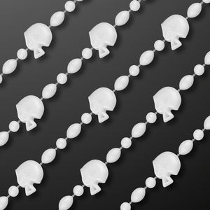 White Football Party Bead Necklaces - BLANK