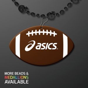 Black Football Party Bead Necklaces with Football Medallion - Domestic Print