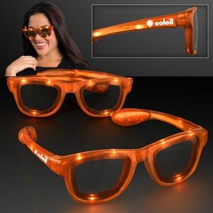LED Flashing Cool Shade Orange Sunglasses - Domestic Imprint