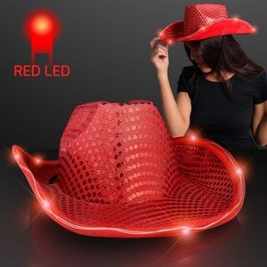Red Sequin Cowboy Hat - BLANK