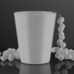 White Shot Glass Bead Necklace (NON-Light Up)