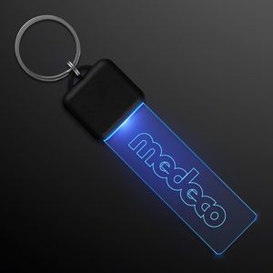 Laser Engraved - Blue LED Keychain Light - Domestic Print