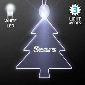 Acrylic Christmas Tree Shape Necklace with White LED - Domestic Print