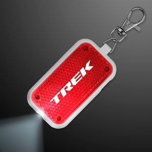Clip-On Light Red Safety Blinkers, Keychain Flashlight - Domestic Print
