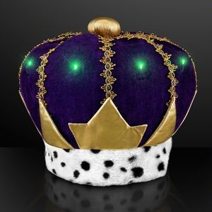 Light Up Mardi Gras King Crown Hat - BLANK
