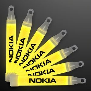 4" Yellow Mid-Sized Glow Sticks with Lanyard - Domestic Print