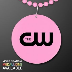 Pastel Pink Medallion with Beaded Necklace (Non Light Up) - Domestic Print