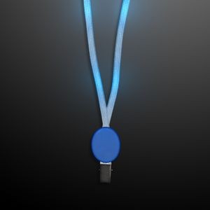 Flashing Lanyard w/ Blue Badge Clasp - BLANK