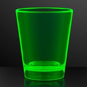 1.5 oz. UV Reactive Green Glow Shot Glasses - BLANK