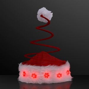 Coil Spring Santa Hat with LED Snowflakes