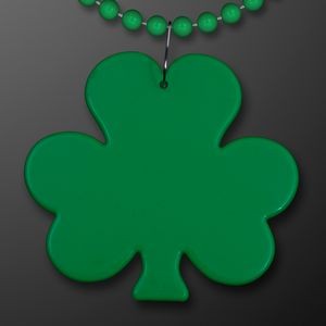 Jumbo Shamrock Medallion St. Pat's Bead Necklace - BLANK