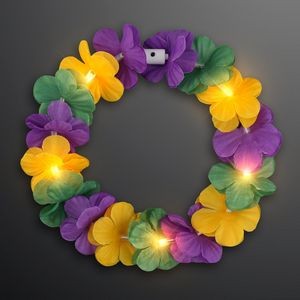 Light Up Value Mardi Gras Flower Crowns, Lei Headband - BLANK