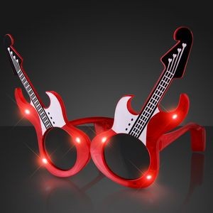Red Guitar LED Sunglasses - BLANK