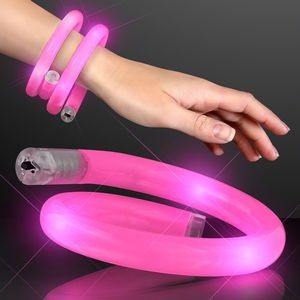 Pink Flash LED Wrap-Around Tube Bracelet - BLANK