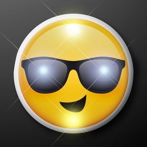 Cool Dude Sunglasses Emoji LED Party Pins - BLANK