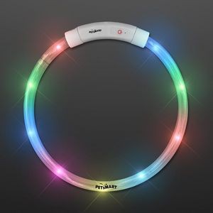 Bright Light Up Dog Collar, Rechargeable - Domestic Print
