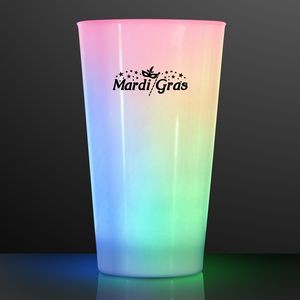 16 Oz. Imprinted Multi Color LED Glow Cup - Domestic Print