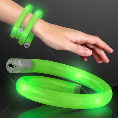 Green Flash LED Wrap-Around Tube Bracelet - BLANK