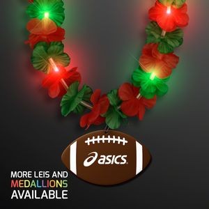 Christmas Hawaiian LED lei with Football Medallion - Domestic Print