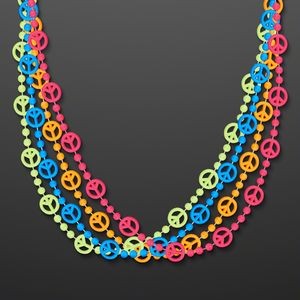 Peace Sign Bead Necklaces (NON-LIGHT UP) - BLANK