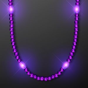 Light Up Purple Party Necklace Beads - BLANK