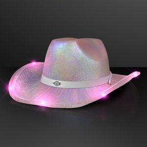 Light Up Iridescent Space Cowgirl Hat w/ White Band - Domestic Print