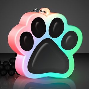Light Up Multicolor Paw Print Necklace - BLANK