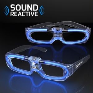 Sound Reactive Lights Blue Party Shades, 80s Style - Domestic Print