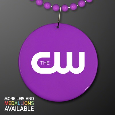 Purple Medallion with Beaded Necklace (Non Light Up) - Domestic Print