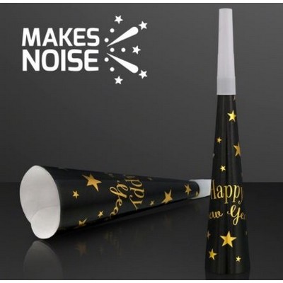 "Happy New Year" Paper Horns, 6pack NON-Light Up Noisemakers