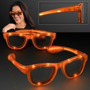 LED Flashing Cool Shade Orange Sunglasses - BLANK