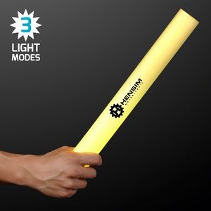 Imprinted 16" Yellow LED Foam Cheer Stick - Domestic Print