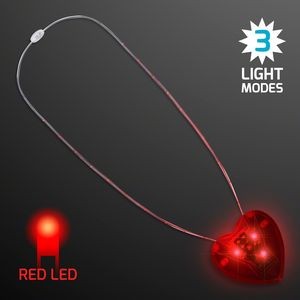 LED Red Heart Light Necklace - BLANK